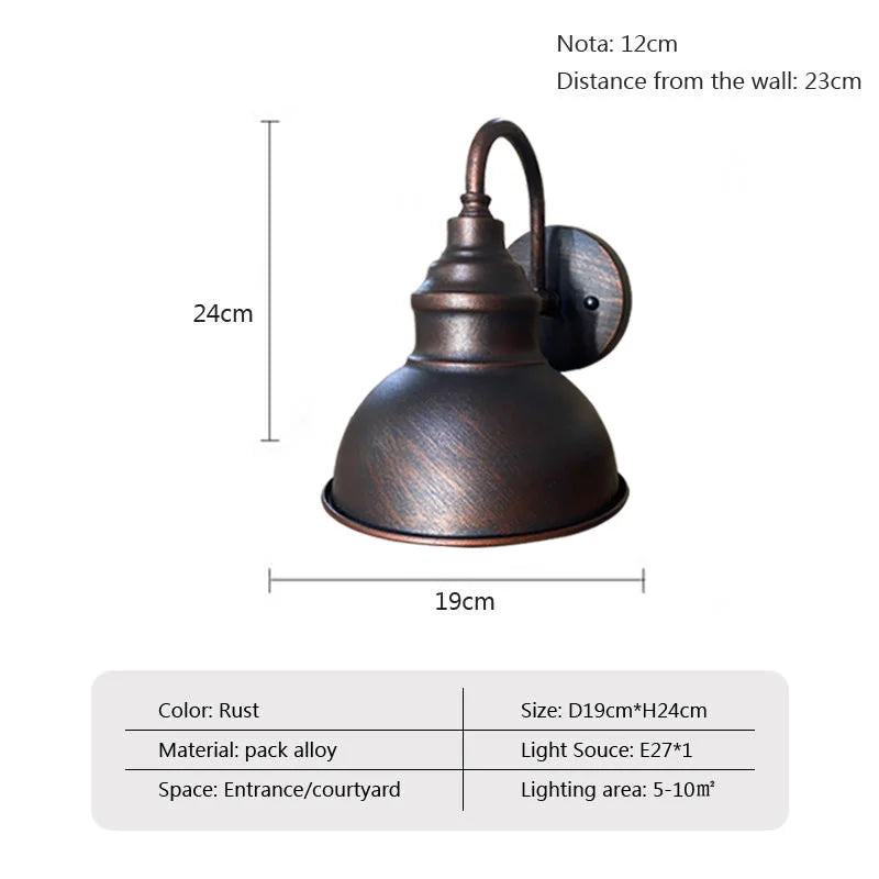 Waterproof wall sconce industrial style for outdoor garden and courtyard - No Bulb / D / 110 V