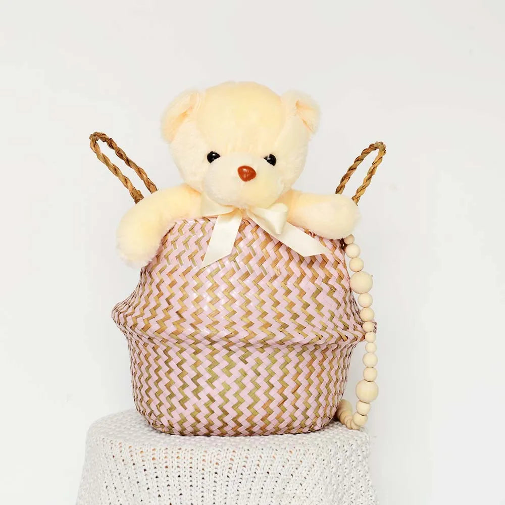 Boho wicker storage baskets hand-made foldable decoration - view 5