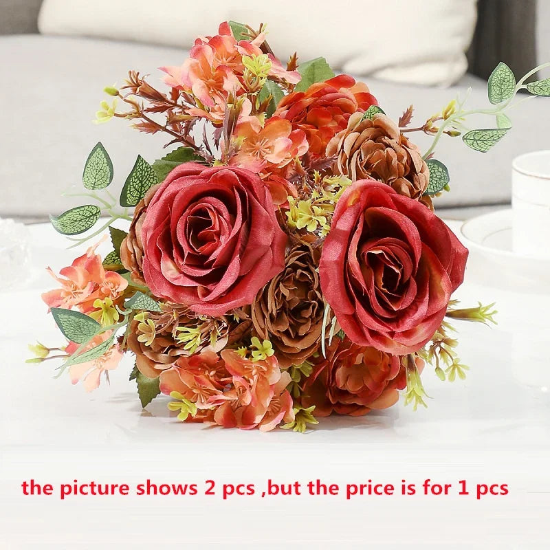 Bouquet of artificial flowers for elegant interior decoration - Orange