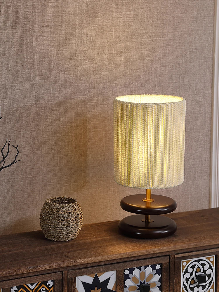 Solid Wood Design Creative Walnut Color Living Room, Study, Bedroom, Bedside, Japanese Style Atmosphere Decoration E27 Desk Lamp - view 4