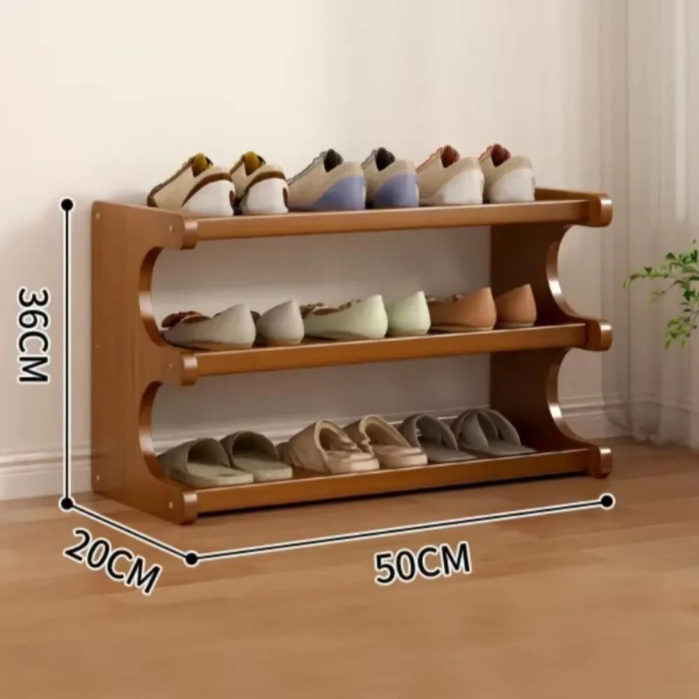 Single and small inner shoe shelf - Brown 3 Layers 50CM