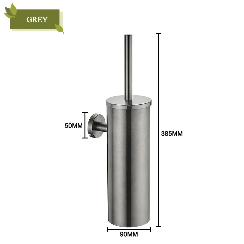 Stainless steel wall brush holder for cleaning and storage - Gray