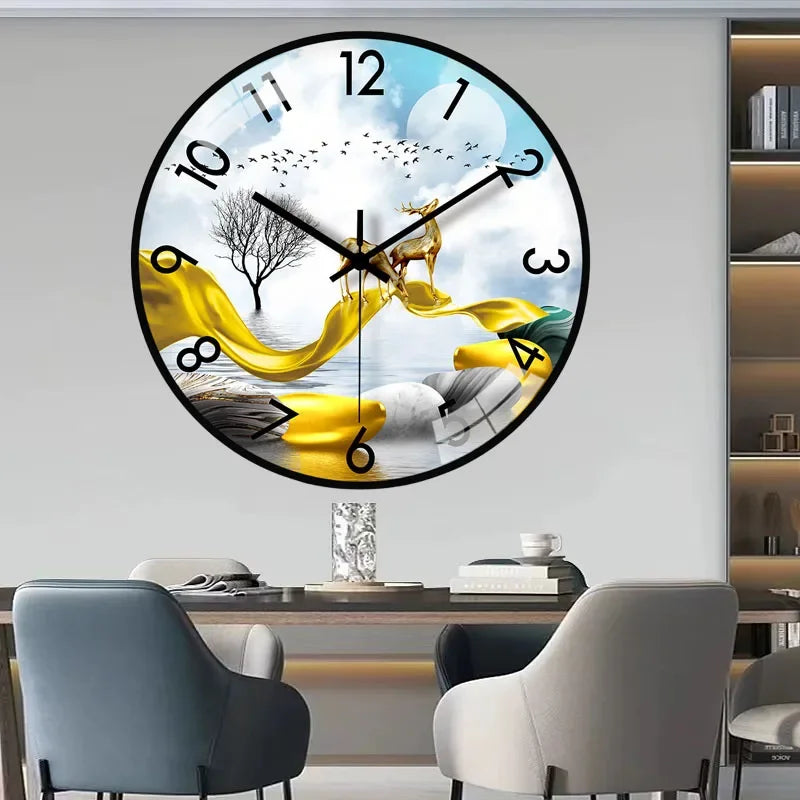 Glass wall clock design modern Chinese style creative and silent - view 6