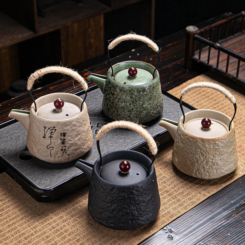 Japanese retro kungfu ceramic textured tea service - view 3