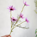 5 heads of white marguerites artificial flowers for festive decorations - PURPLE