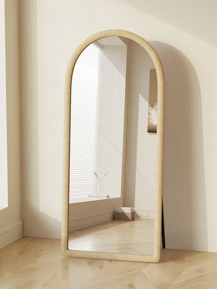 Full length mirror modern simple with original frame and HD - Beige / 80x180cm