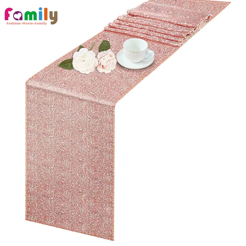 Table runner glitter gold silver pink decoration - view 2