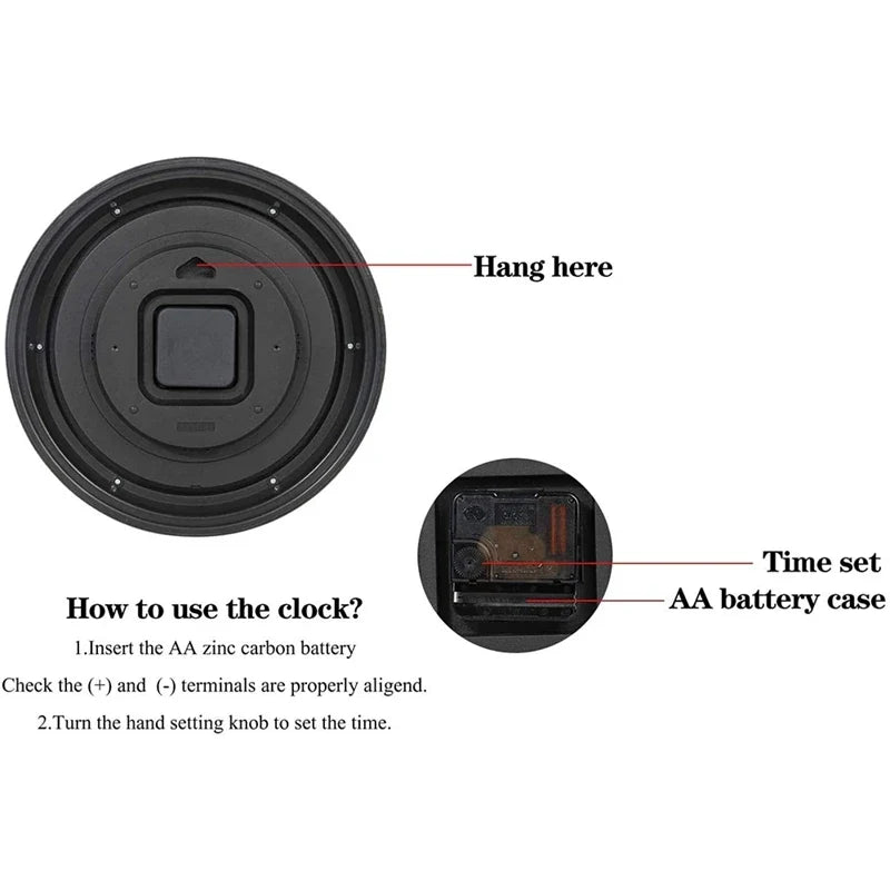 12inch Wall Clock,Retro Waterproof Clock with Displays Thermometer&Hygrometer,Noise-Free Clock for Indoor/Outdoor - view 5