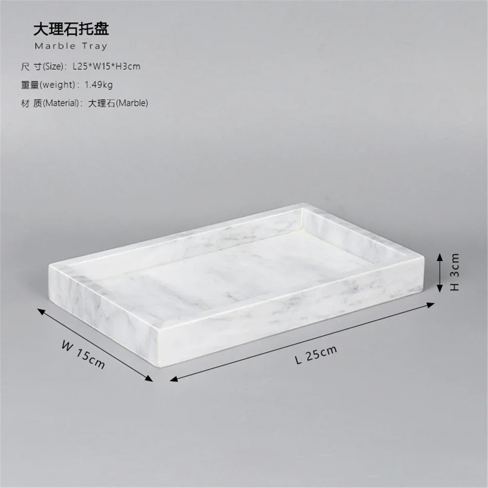 Lightweight marble shelf for storage jewelry and stylish accessories - A-25x15x3cm