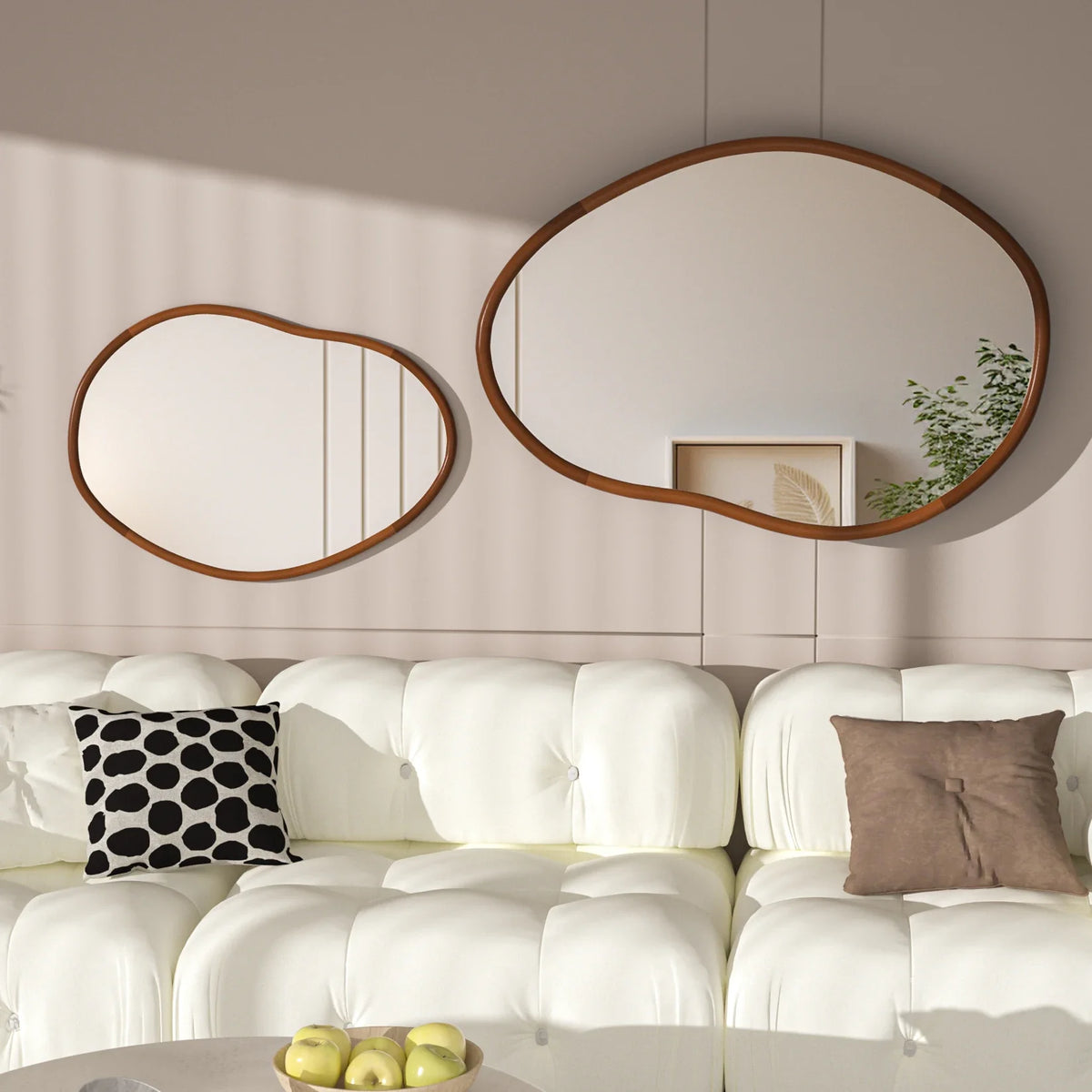 Decorative wall mirror large format in solid wood - view 4