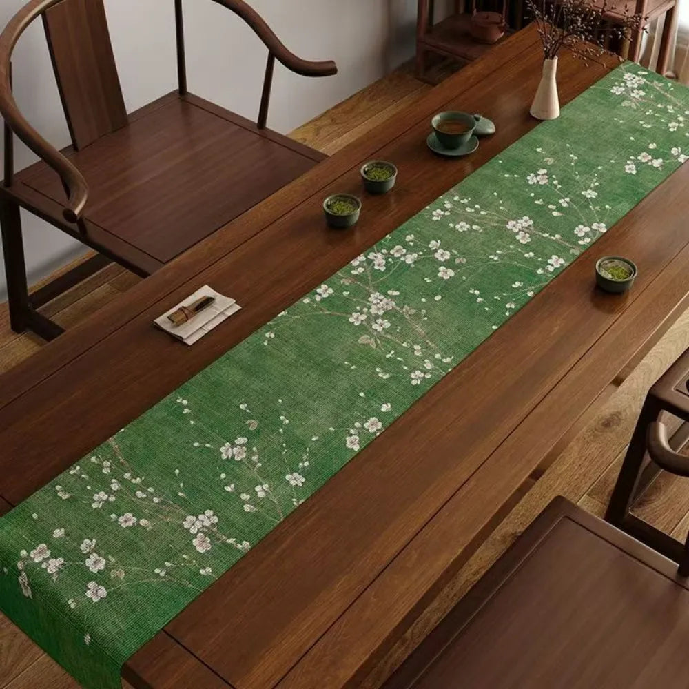Chinese style tablecloth bamboo and birds ink - 33X90CM(1.1X3FT