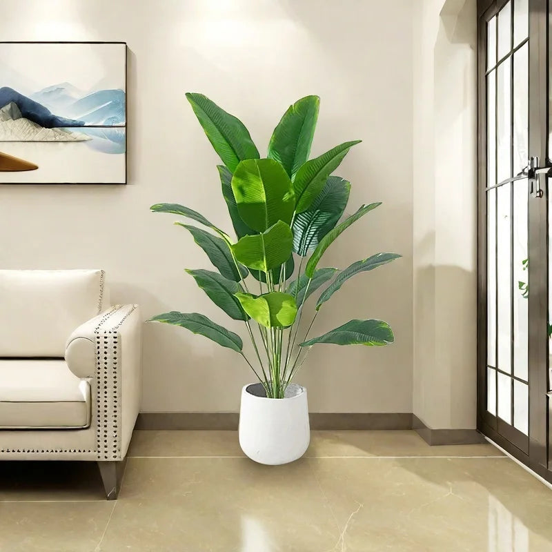 Artificial banana plants and tropical palms for festive decoration - view 2