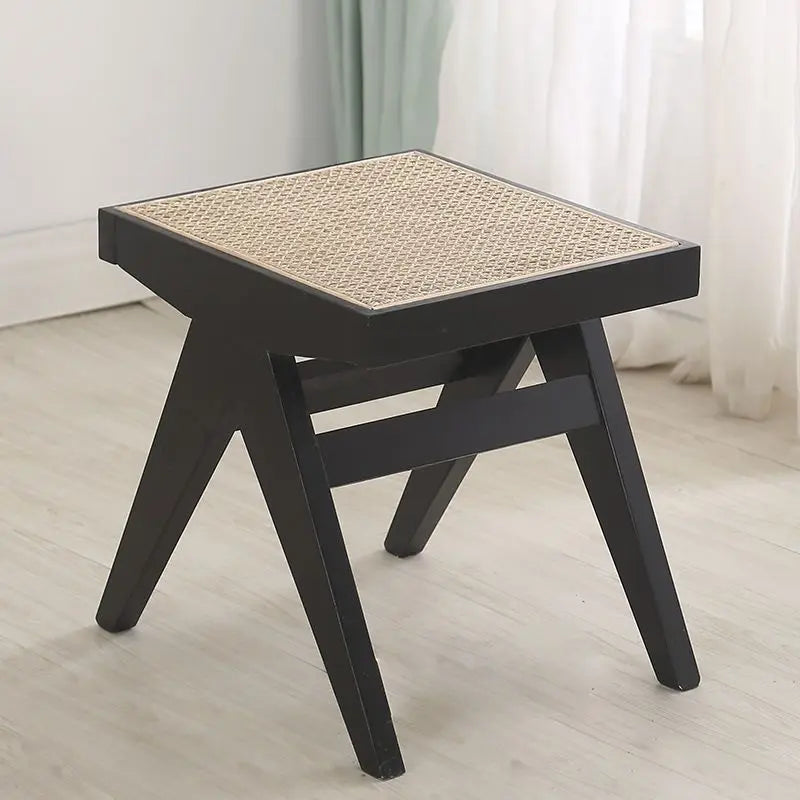 True Nordic style rattan stool for changing shoes - view 6