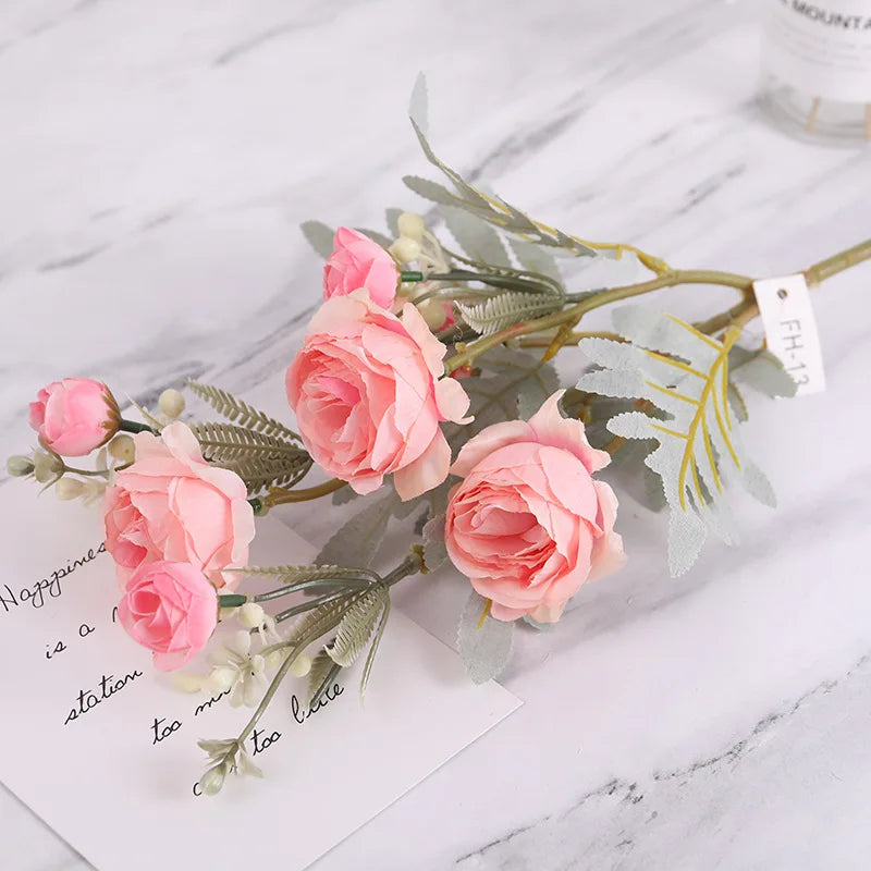 Bouquet of artificial rose wines in fabric for wedding and home decor - view 2