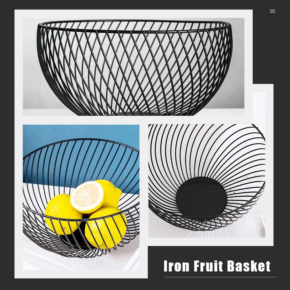 Stackable metal fruit basket for storage and service - view 6