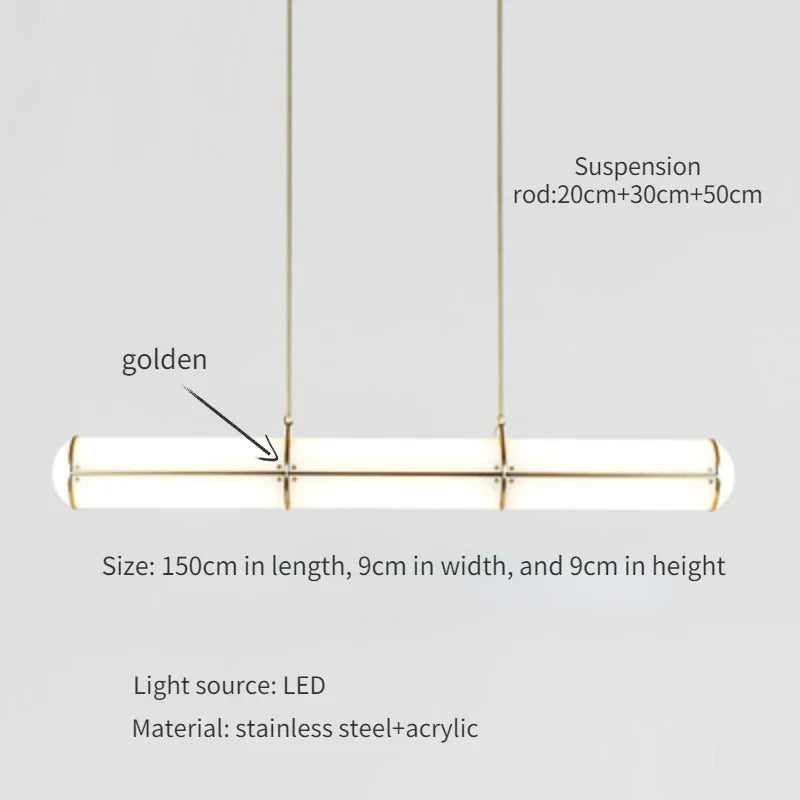 Nordic minimalist chandelier for restaurant and coffee - Gold--150cm / Warm White