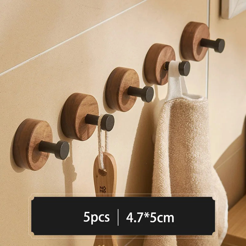 Solid wood wall hooks for clothing and accessories - A-5 Pieces