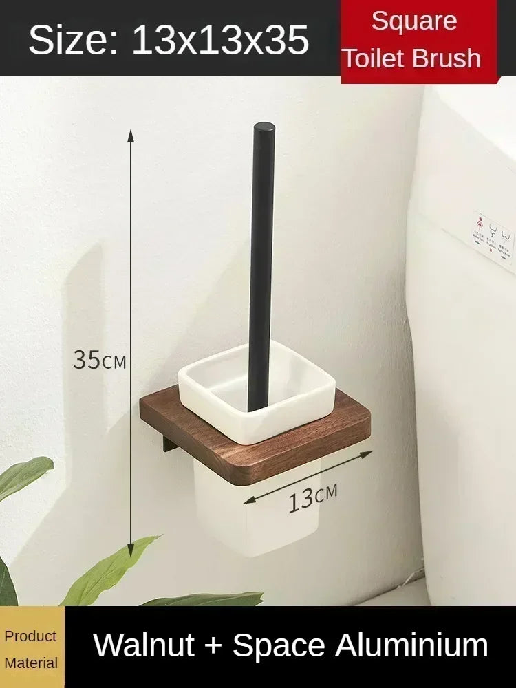 Wooden and aluminum towel holder wall organizer for shower accessories - TBH180110135