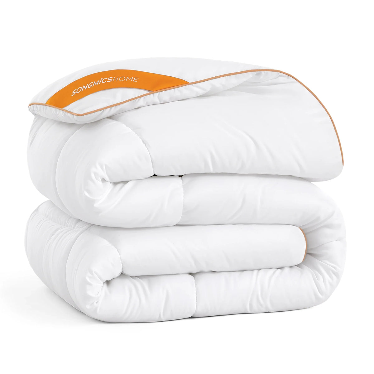 Duvet, Duvet 220 x 240 cm, Mattressed duvet with 8 buckles, 300 GSM Eiderdon, King Size duvet, White - WHITE