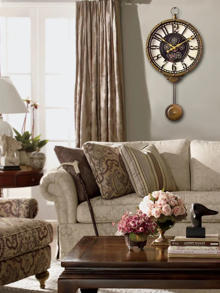 Silent American style retro wall clock decorative gift - view 7