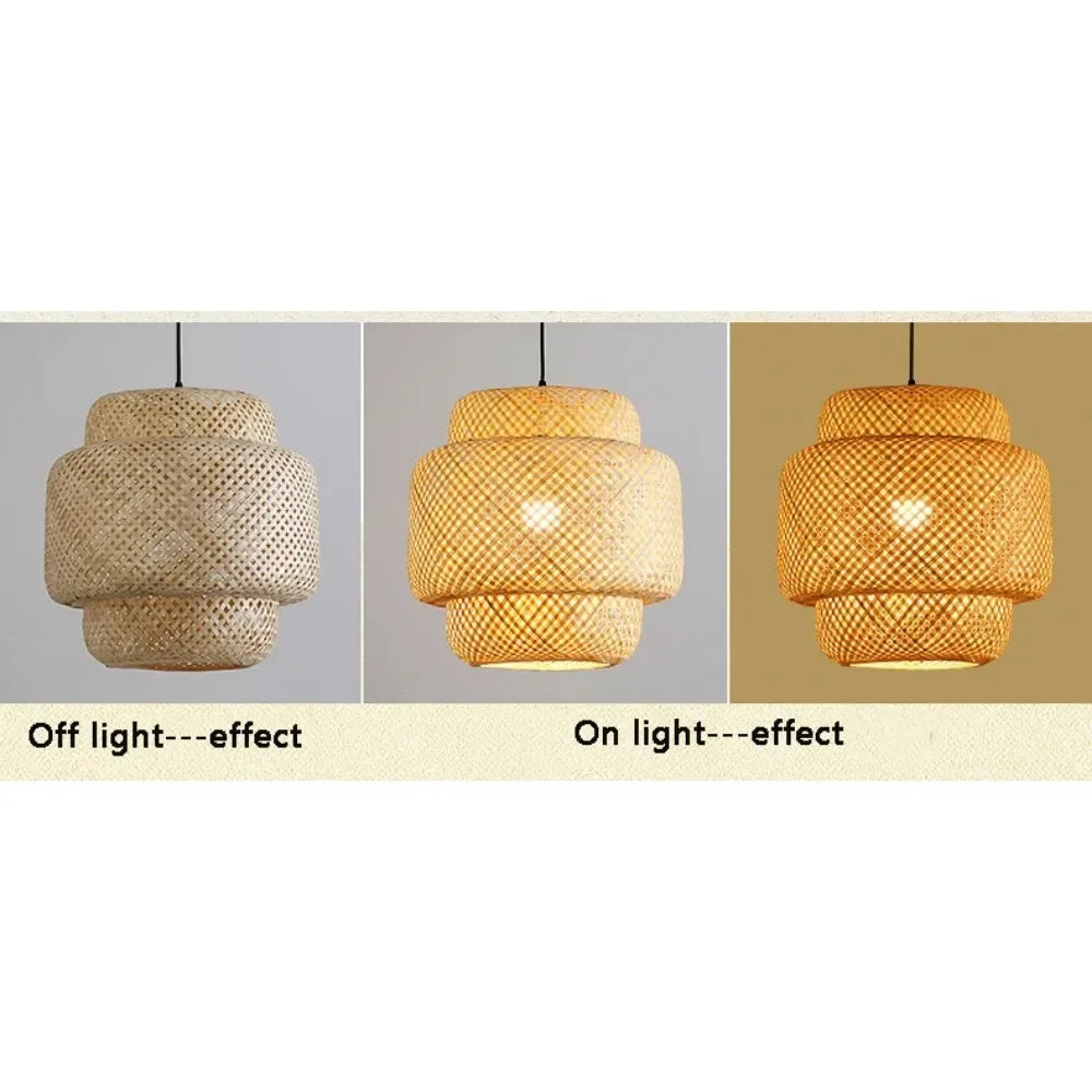 Hanging Lamp in Bamboo Chinese Style, 30cm, Decorative Light Nik, Ideal for Restaurant - view 6