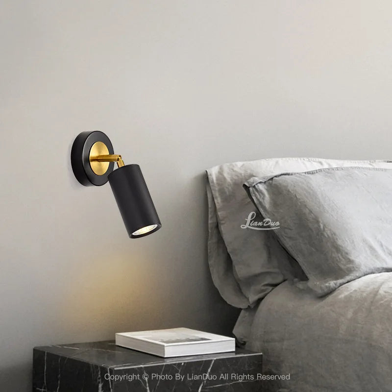 Modern rotary wall sconce adjustable for reading and study - view 2