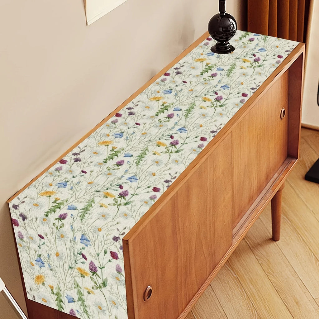 Watercolor Floral Butterfly Table Runner, Design 4 - view 6