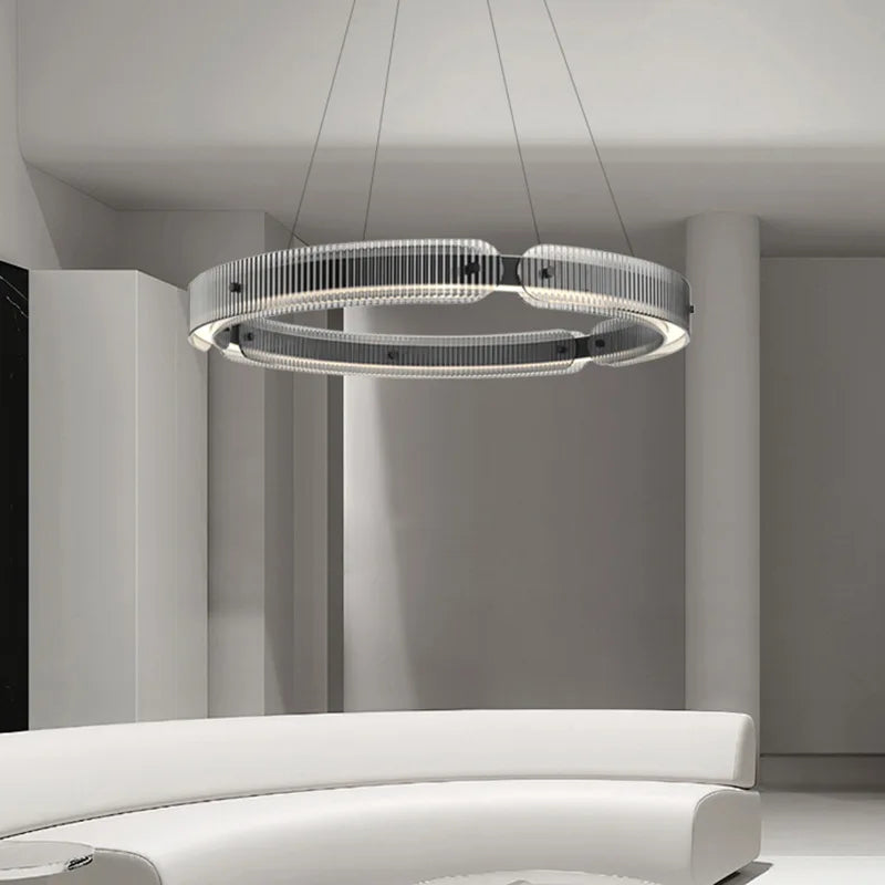 Chandelier in smoked glass design modern decorative pendant light - view 4
