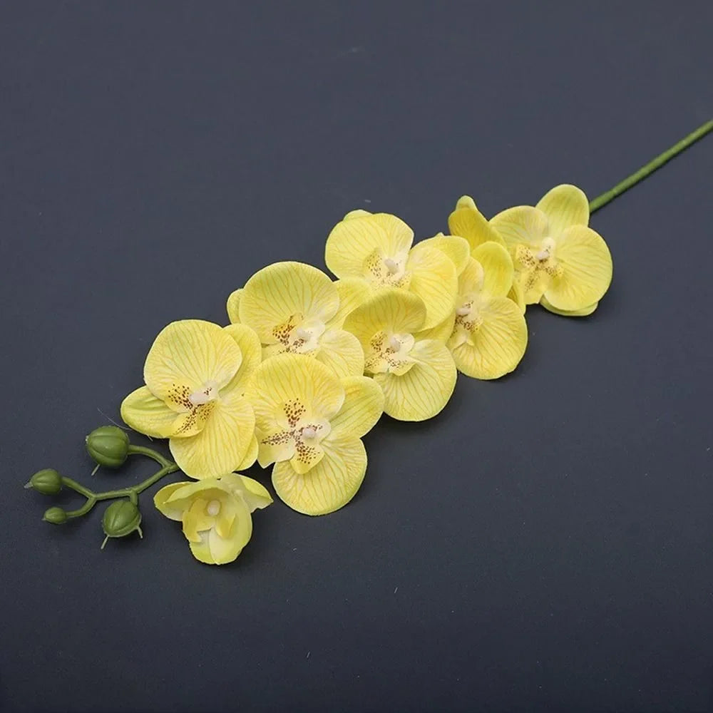 Artificial plants phalaenopsis 3d touch realistic decorative orchid - Yellow