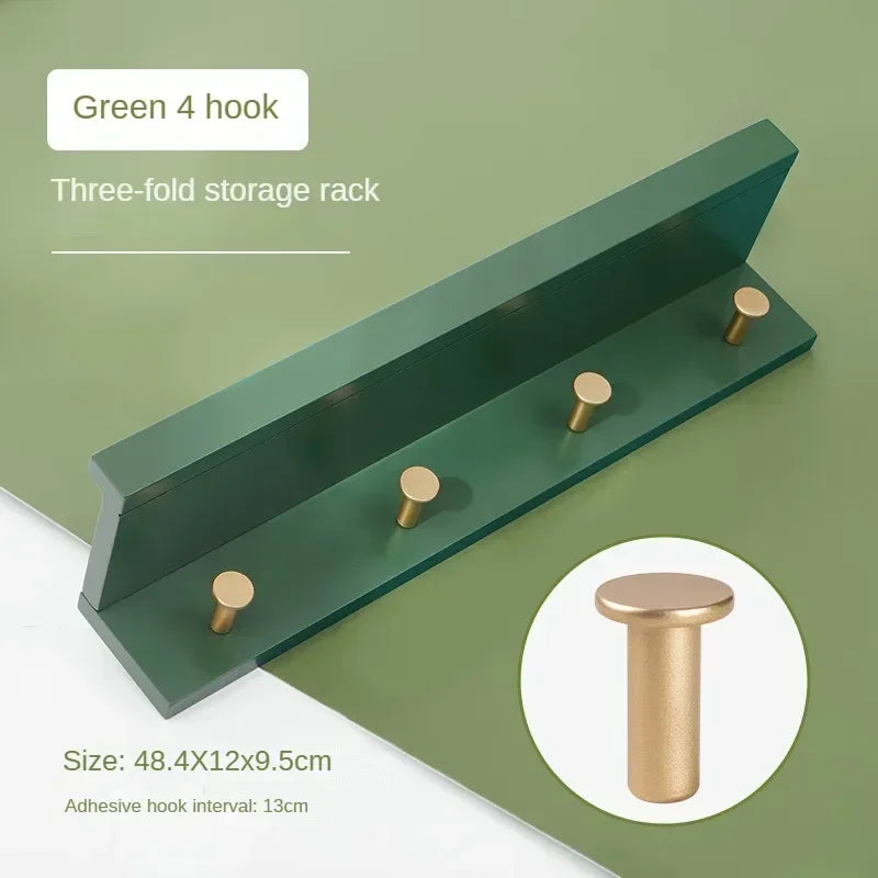 Wooden wall coat holder for creative and practical storage - Green Hook 4