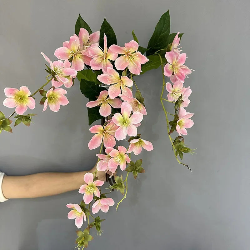 Artificial silk jasmine branch for festive decoration - Light Pink