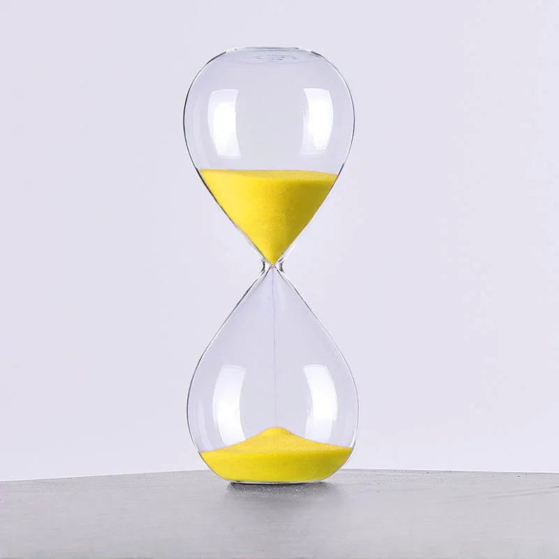 Glass hourglass colored modern decoration for office and home - Yellow / 60 min