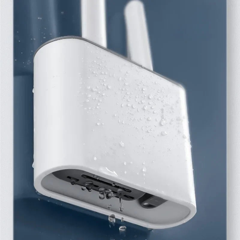 Silicone toilet brush set with wall holder for bathroom - view 5