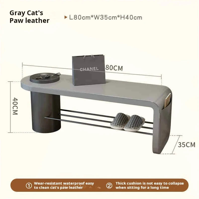 Multifunction storage bench for footwear and other objects - Gray 80CM