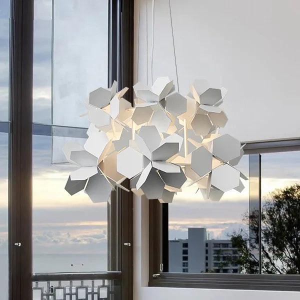 Modern led chandelier in iron for interior decoration - White
