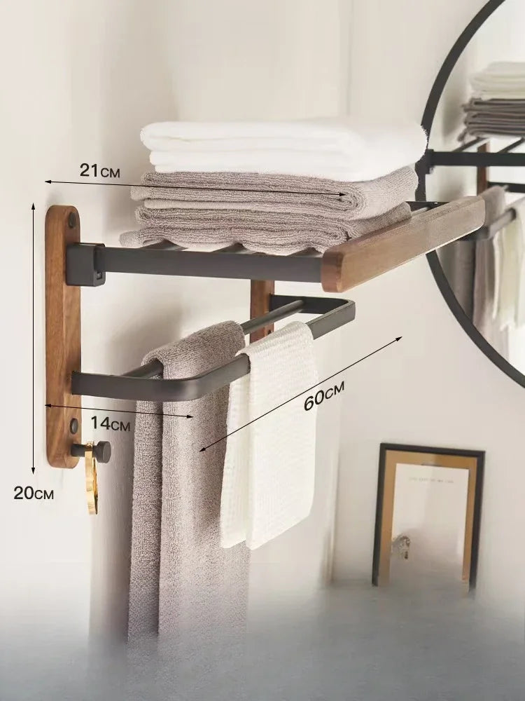 Wooden hardware set for bathroom - 60 cm A