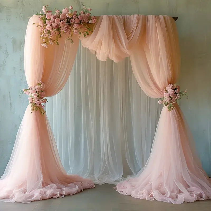 Sheer Gauze Table Runner for Weddings and Parties, Design 2 - 75x300cm