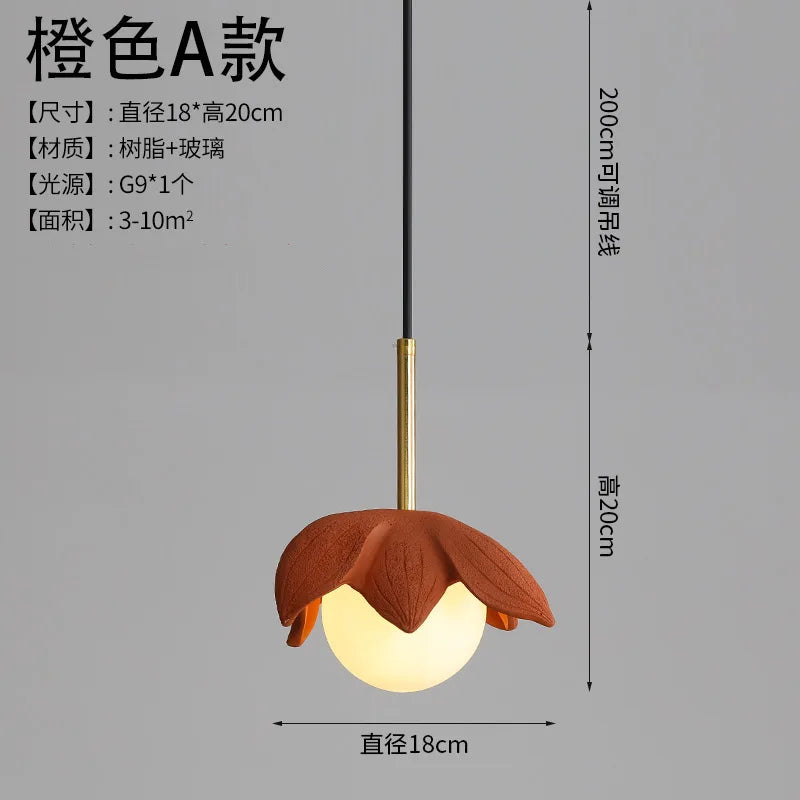 Modern resin pendant light for elegant interior decoration - Style orange A