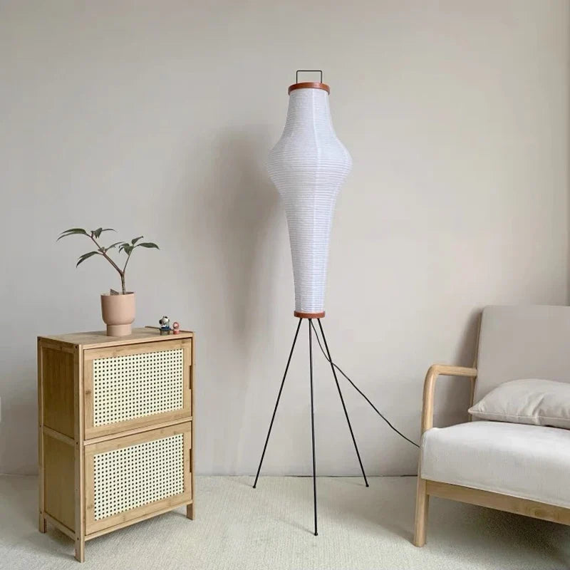 Japanese design rice paper floor lamp for modern interior - view 2