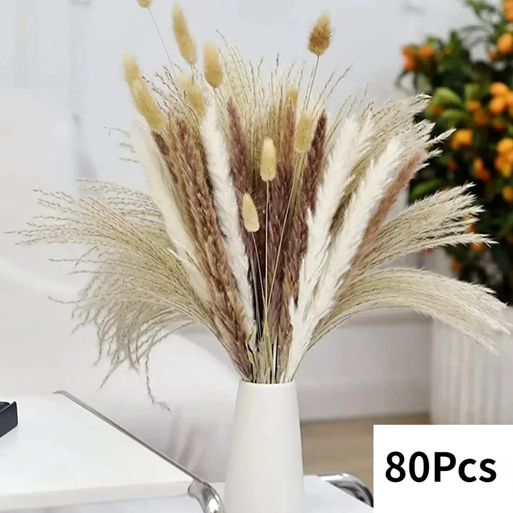 100 bouquets of grass of pampa for bohemian wedding decoration - One