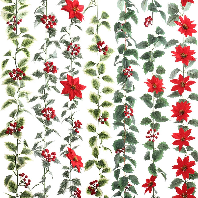 Artificial leaf garland for Christmas decoration