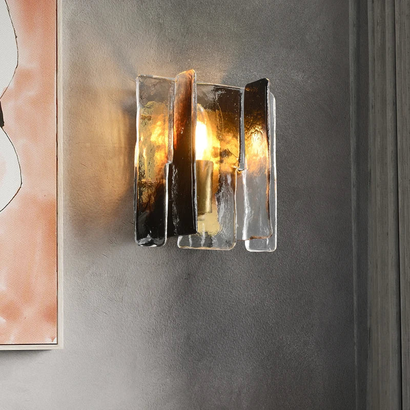 All Copper Living Room wall sconce, Modern Luxury Tv Wall Designer Glass Pendant Lamp Minimalist Nordic Bedroom bedside lamp - view 2