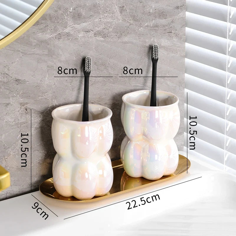 Luxury bathroom decoration creative ceramic clouds - 2 Pieces - White Color