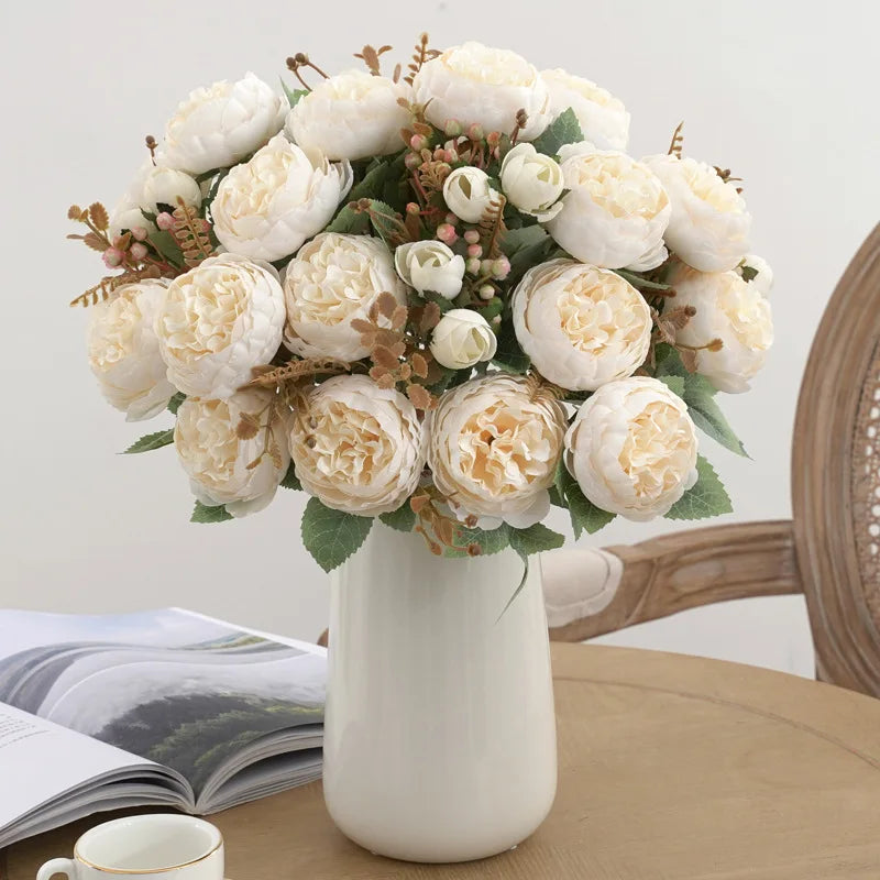 Bouquet of silk peonies for artificial decoration - view 4