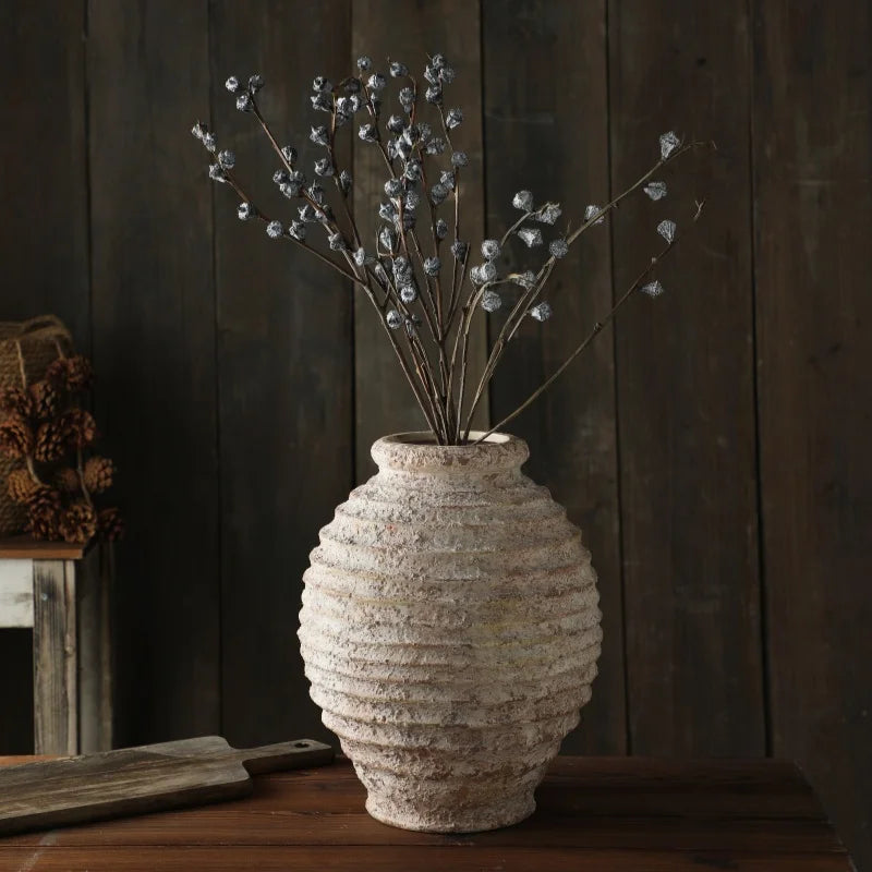 Vintage style vintage retro clay vase handmade home decoration - view 5