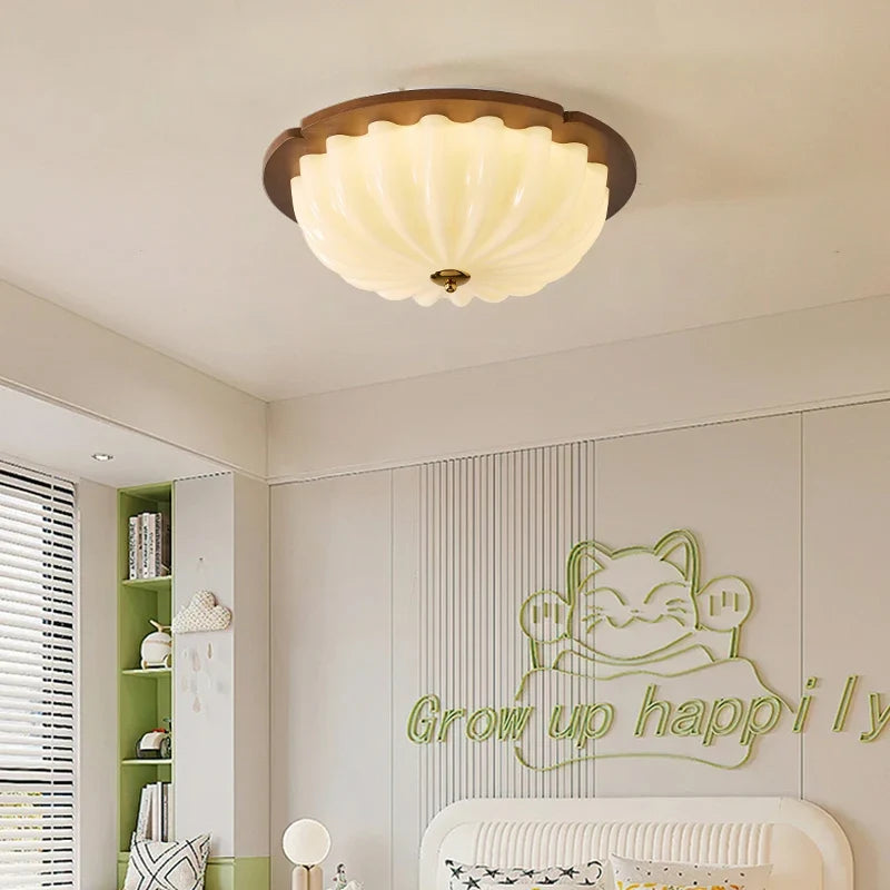 Retro ceiling lamp in solid wood medieval style for eye protection - view 5