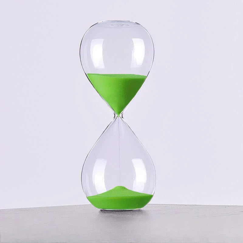 Glass hourglass colored modern decoration for office and home - Green / 60 min