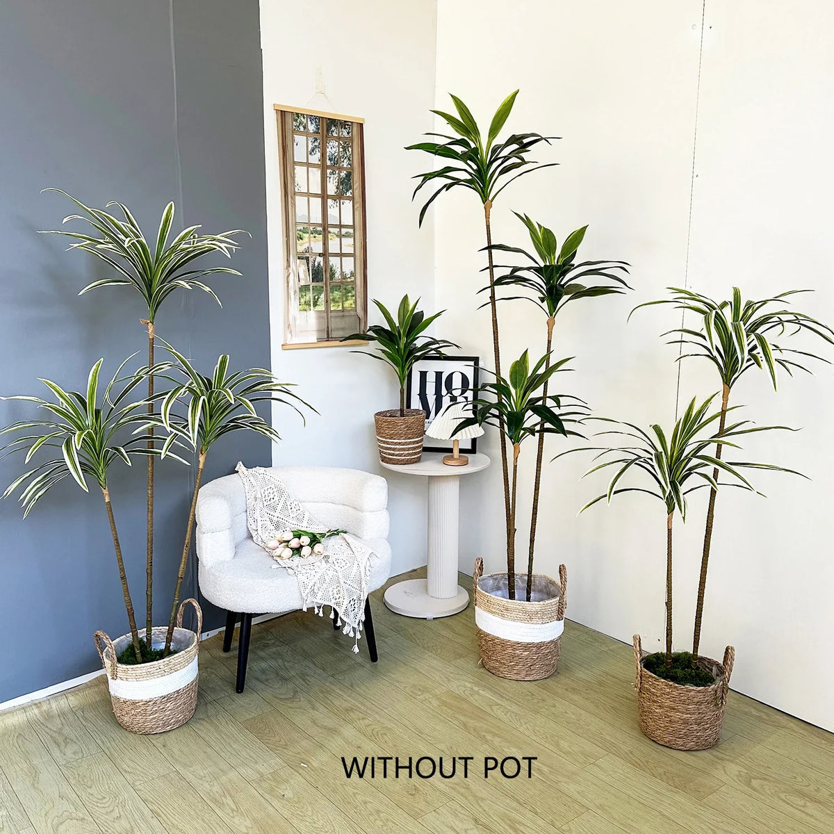 3 artificial plants dracaena for a realistic decoration - view 6