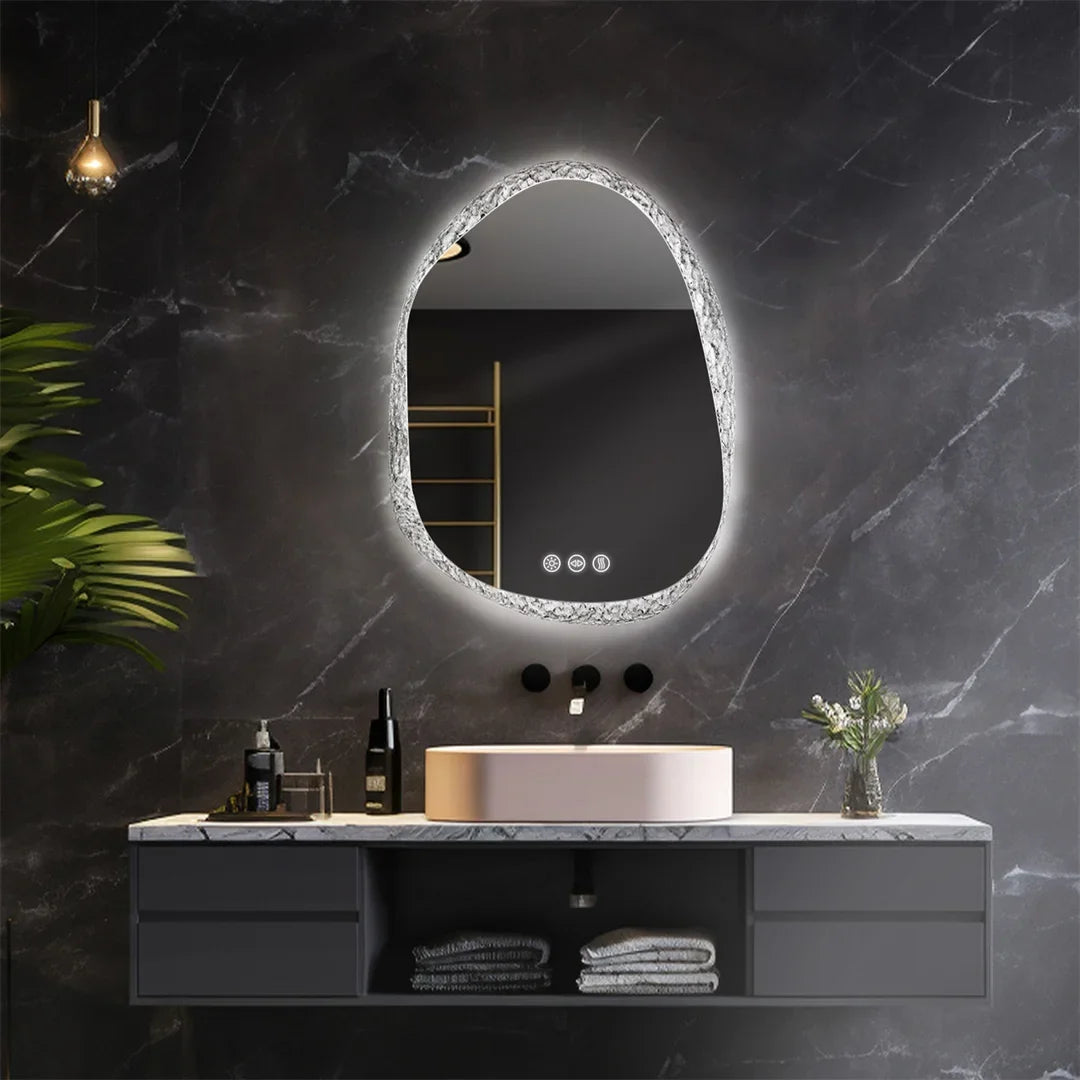 Frameless mirror with led lighting and touch sensors - view 6