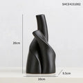 Modern hand-made frosted ceramic vase for dried flowers - Black